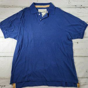 Vintage 90's Luxury Premium 4 Mens 3XL Distressed Blue Polo Shirt NWT